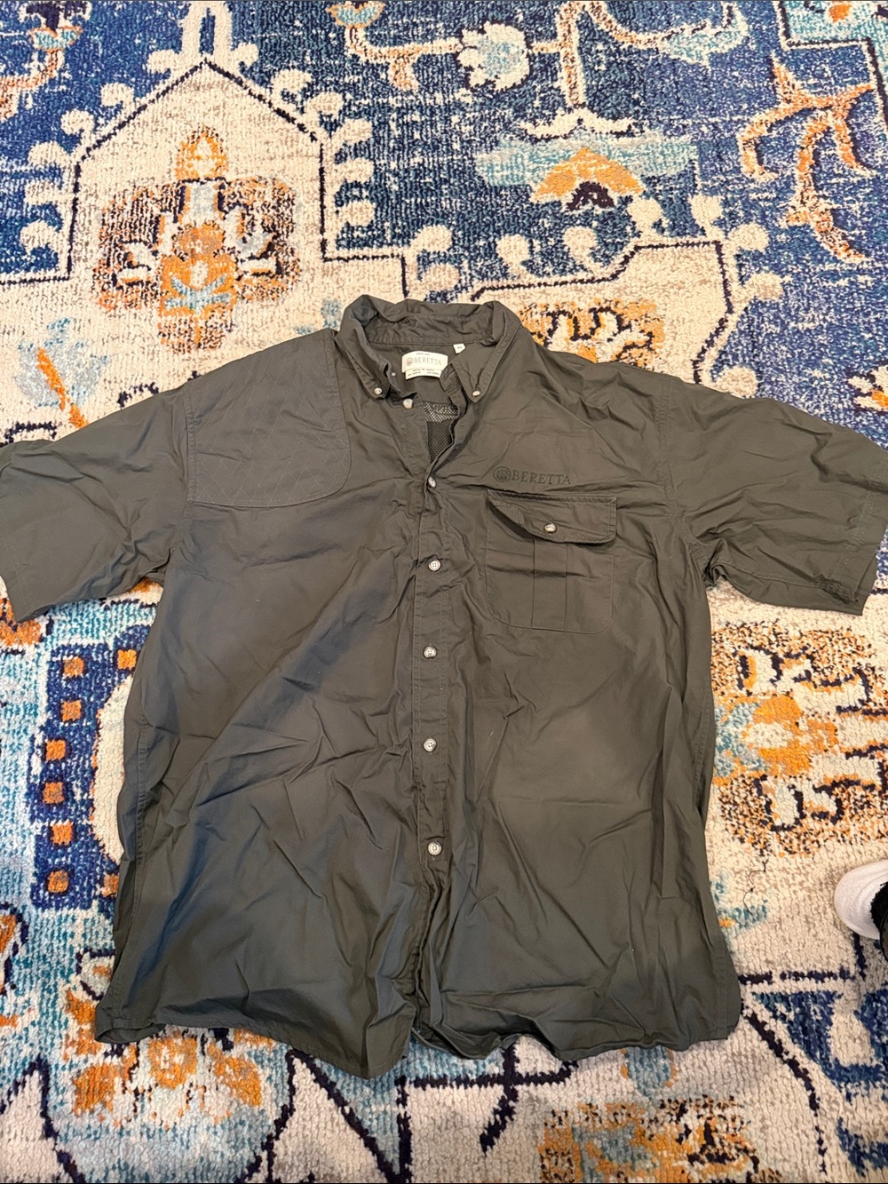 Beretta Men's Short Sleeve Button-Down Field Shirt - Olive